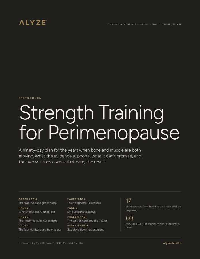 Cover of the Strength Training for Perimenopause workbook