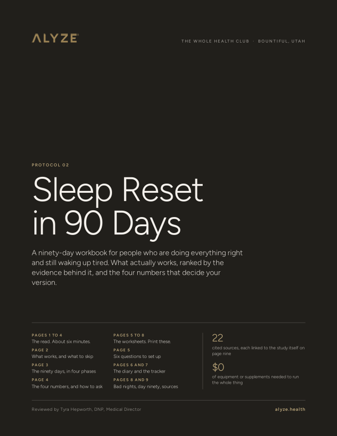 Cover of the Sleep Reset in 90 Days workbook